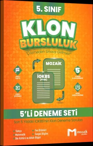 Mozaik 5. Sınıf Klon Bursluluk Deneme Seti kitap kapağı