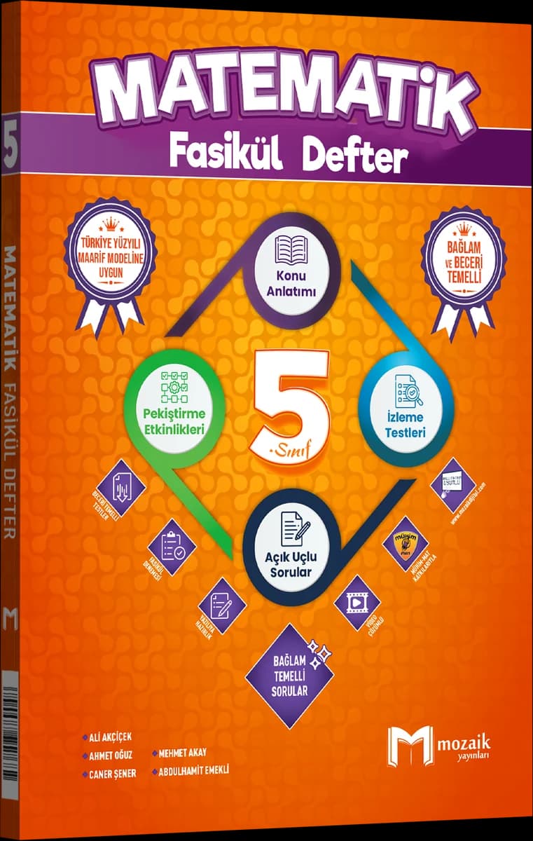 Mozaik 5. Sınıf Matematik Fasikül Defter kitap kapağı