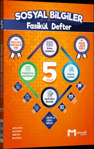 Mozaik 5. Sınıf Sosyal Bilgiler Fasikül Defter kitap kapağı