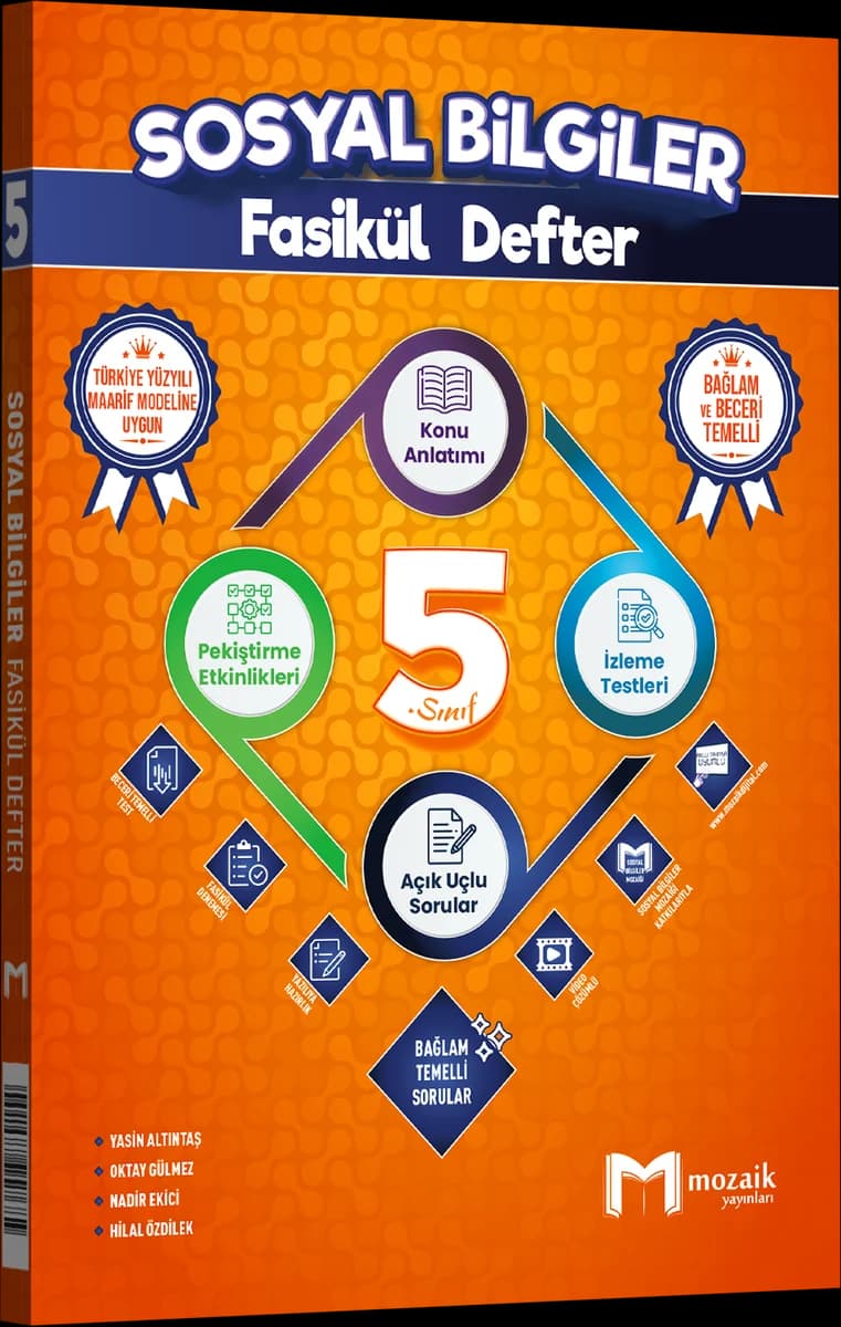 Mozaik 5. Sınıf Sosyal Bilgiler Fasikül Defter kitap kapağı