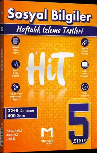 Mozaik 5. Sınıf Sosyal Bilgiler HiT Haftalık İzleme Testleri kitap kapağı