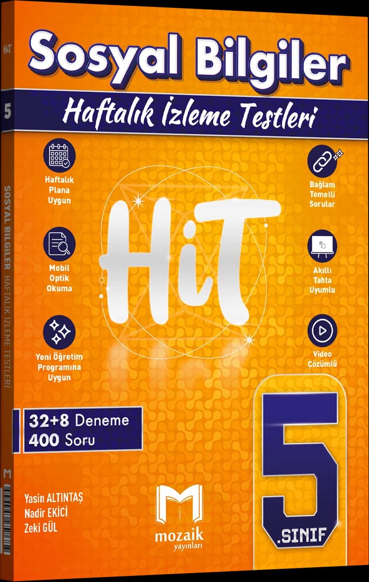 Mozaik 5. Sınıf Sosyal Bilgiler HiT Haftalık İzleme Testleri kitap kapağı