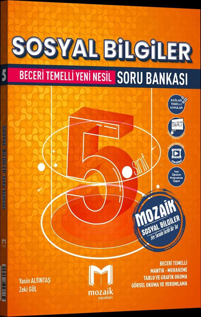 Mozaik 5. Sınıf Sosyal Bilgiler Soru Bankası kitap kapağı