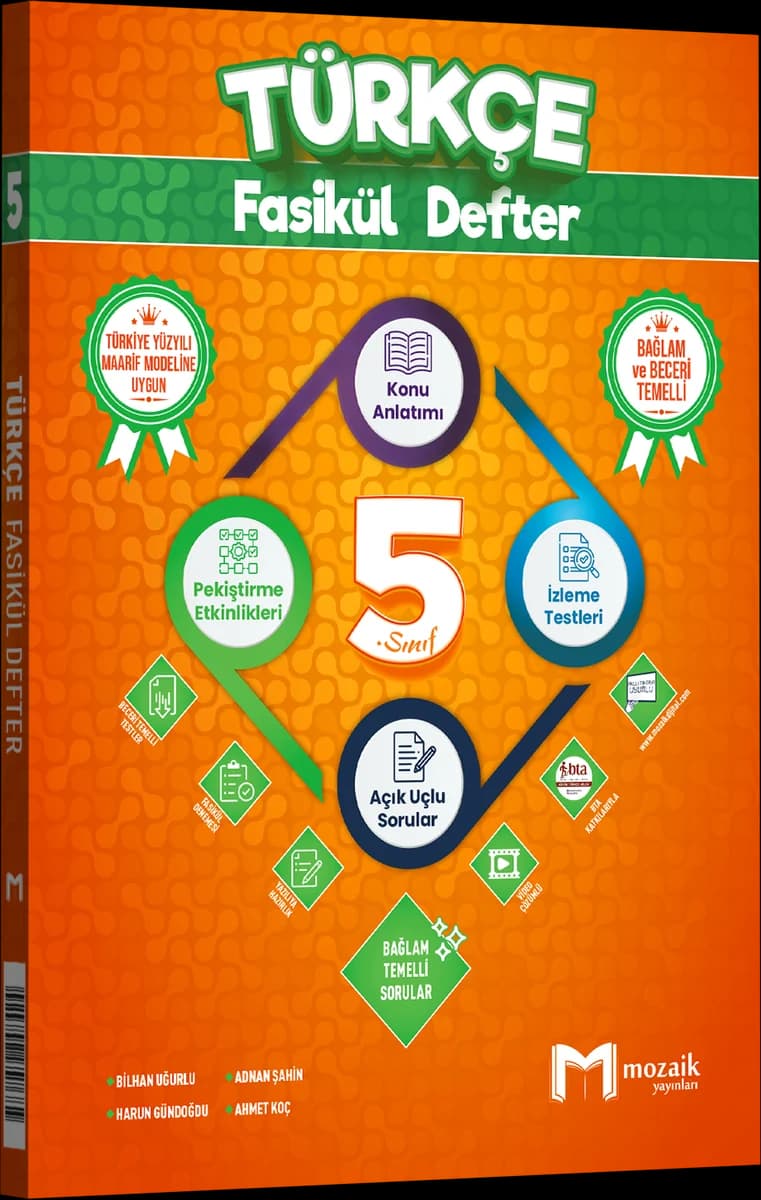 Mozaik 5. Sınıf Türkçe Fasikül Defter kitap kapağı