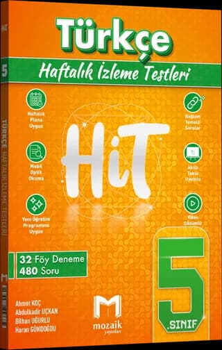 Mozaik 5. Sınıf Türkçe HiT Haftalık İzleme Testleri kitap kapağı