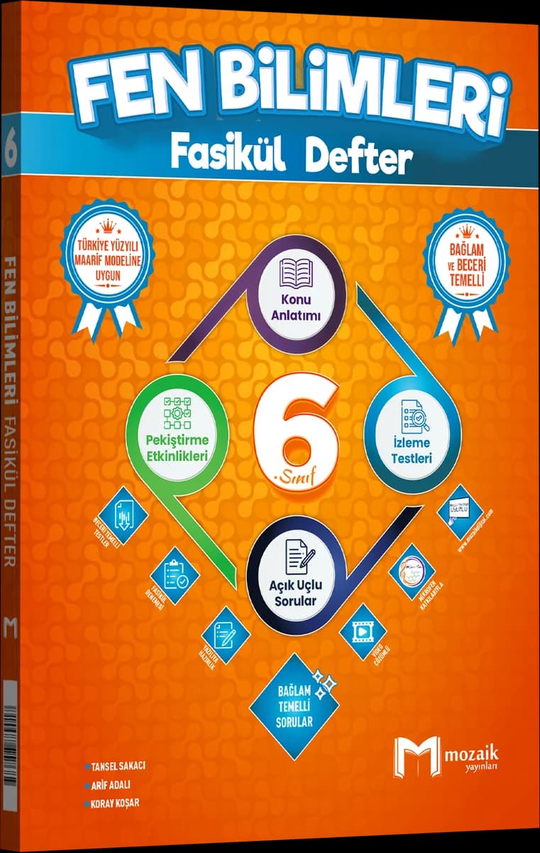 Mozaik 6. Sınıf Fen Bilimleri Fasikül Defter kitap kapağı