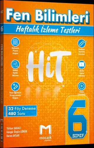 Mozaik 6. Sınıf Fen Bilimleri HiT Haftalık İzleme Testleri kitap kapağı