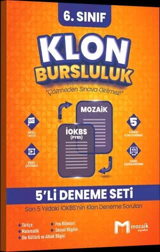 Mozaik 6. Sınıf Klon Bursluluk Deneme Seti kitap kapağı