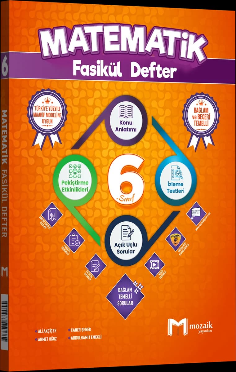 Mozaik 6. Sınıf Matematik Fasikül Defter kitap kapağı