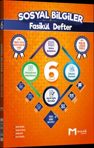 Mozaik 6. Sınıf Sosyal Bilgiler Fasikül Defter kitap kapağı