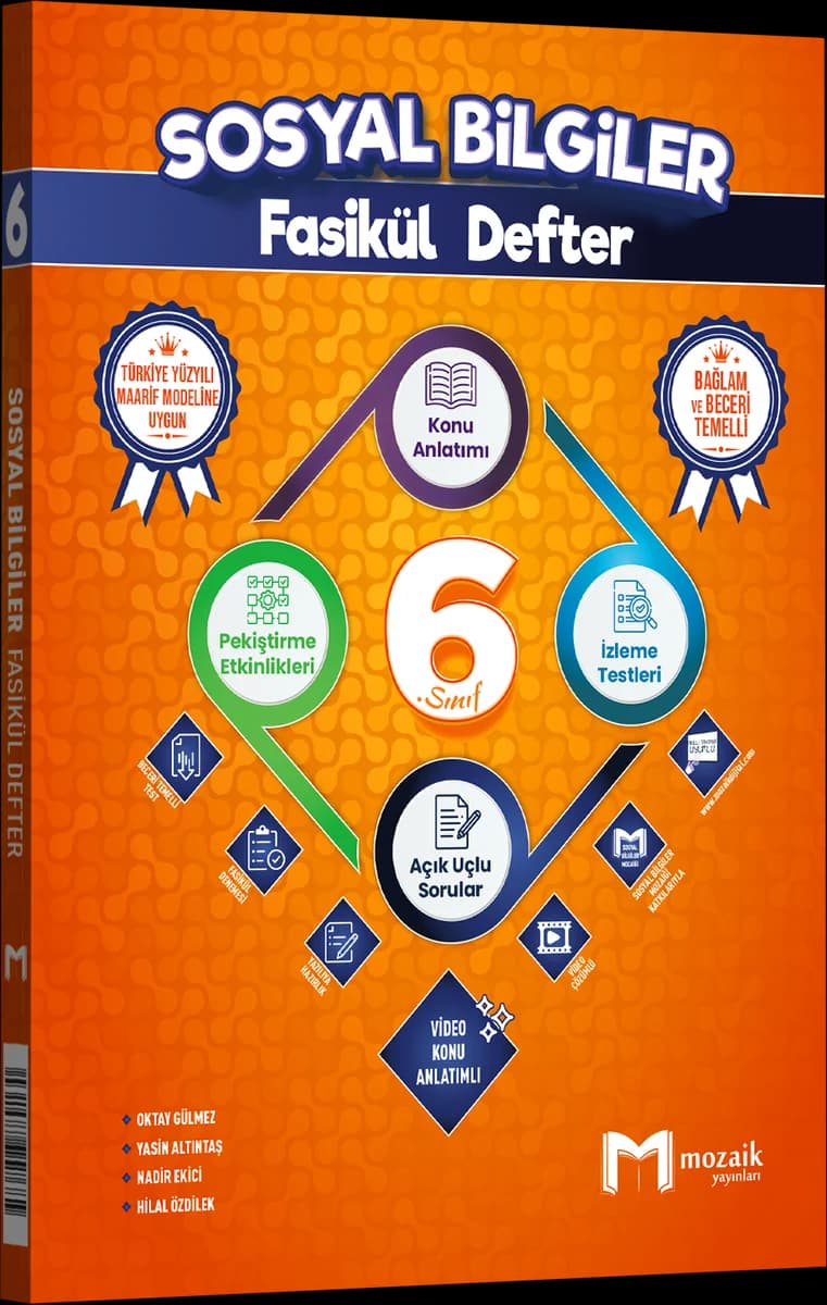 Mozaik 6. Sınıf Sosyal Bilgiler Fasikül Defter kitap kapağı