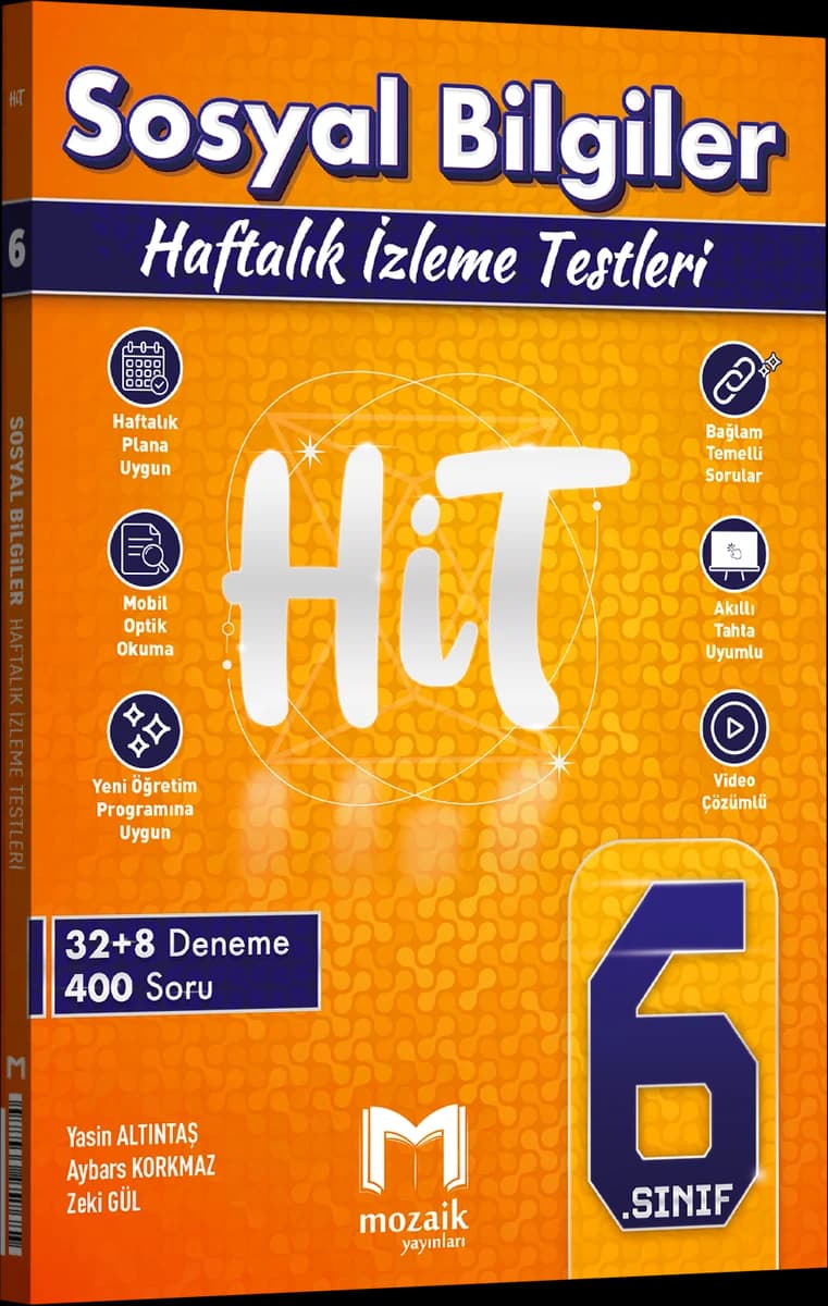 Mozaik 6. Sınıf Sosyal Bilgiler HiT Haftalık İzleme Testleri kitap kapağı