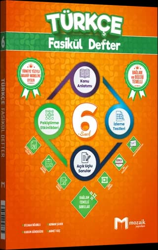 Mozaik 6. Sınıf Türkçe Fasikül Defter kitap kapağı