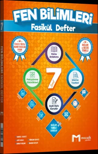 Mozaik 7. Sınıf Fen Bilimleri Fasikül Defter kitap kapağı