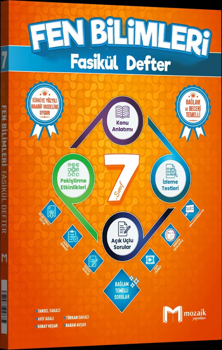 Mozaik 7. Sınıf Fen Bilimleri Fasikül Defter kitap kapağı