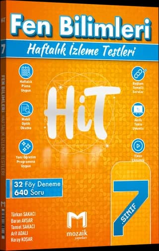 Mozaik 7. Sınıf Fen Bilimleri HiT Haftalık İzleme Testleri kitap kapağı