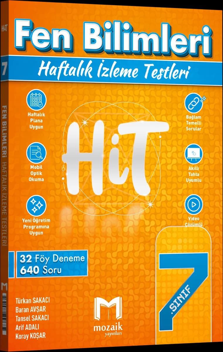 Mozaik 7. Sınıf Fen Bilimleri HiT Haftalık İzleme Testleri kitap kapağı