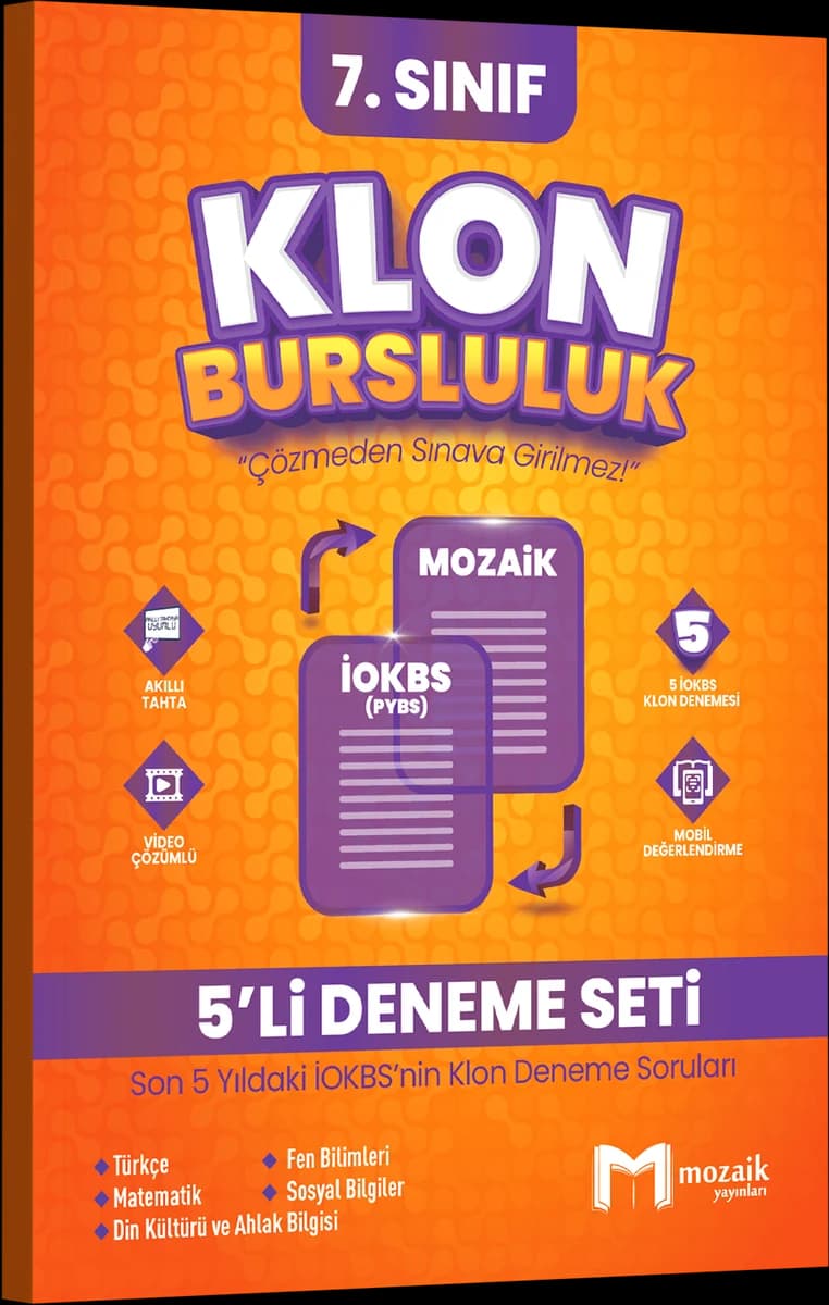 Mozaik 7. Sınıf Klon Bursluluk Deneme Seti kitap kapağı