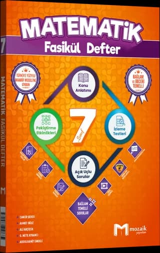 Mozaik 7. Sınıf Matematik Fasikül Defter kitap kapağı