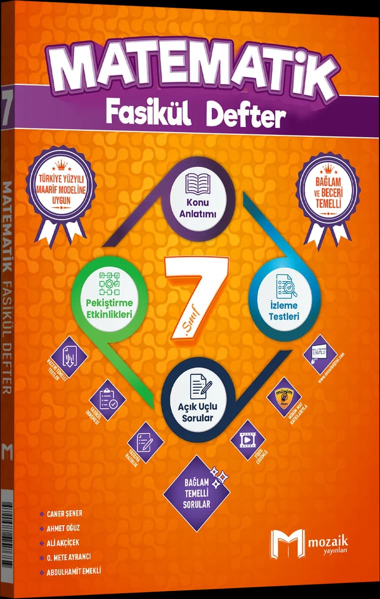 Mozaik 7. Sınıf Matematik Fasikül Defter kitap kapağı