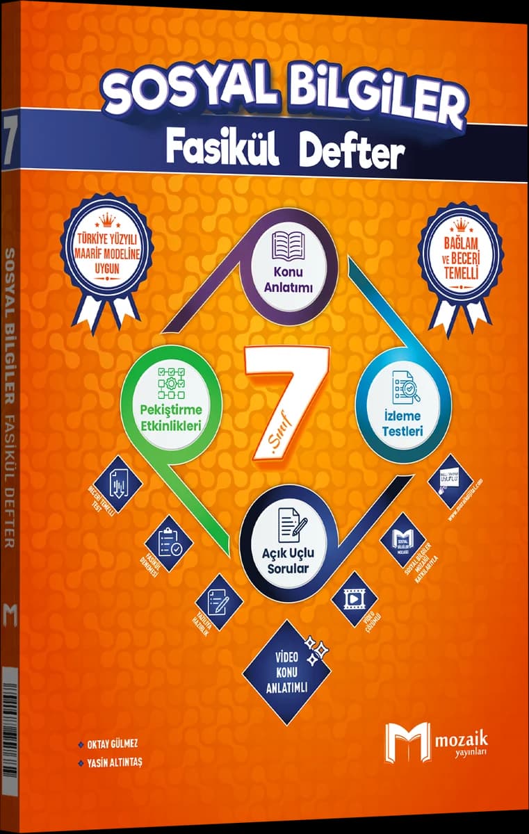 Mozaik 7. Sınıf Sosyal Bilgiler Fasikül Defter kitap kapağı