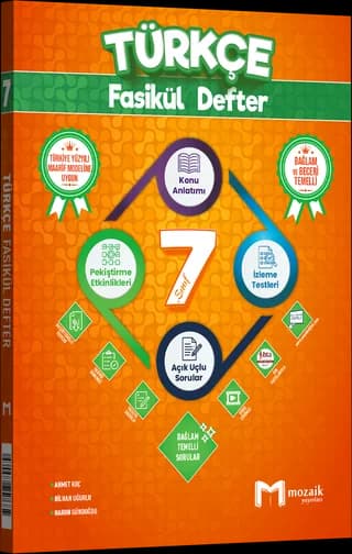 Mozaik 7. Sınıf Türkçe Fasikül Defter kitap kapağı