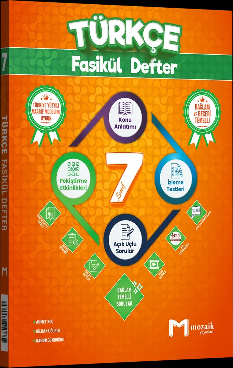 Mozaik 7. Sınıf Türkçe Fasikül Defter kitap kapağı
