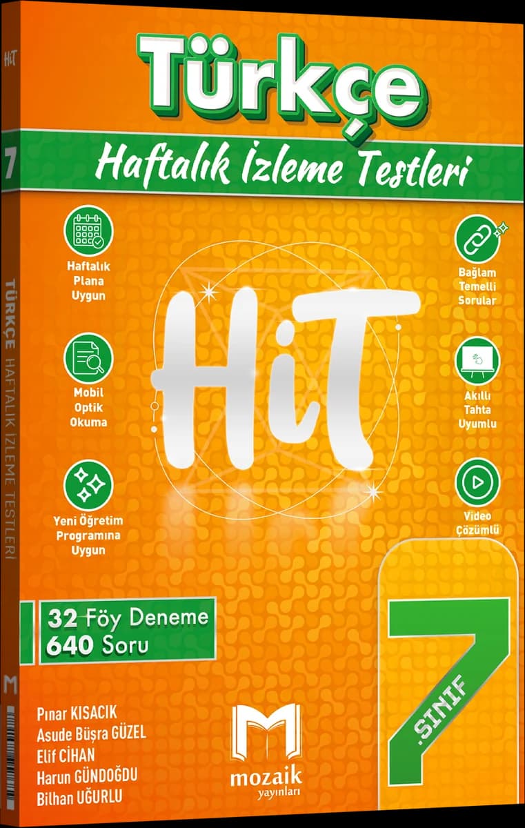 Mozaik 7. Sınıf Türkçe HiT Haftalık İzleme Testleri kitap kapağı