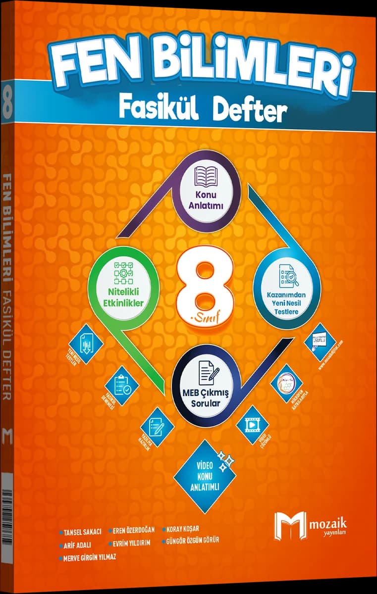 Mozaik 8. Sınıf Fen Bilimleri Fasikül Defter kitap kapağı
