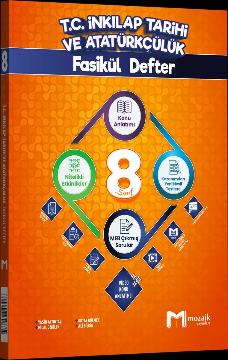 Mozaik 8. Sınıf T.C. İnkılap Tarihi ve Atatürkçülük Fasikül Defter kitap kapağı