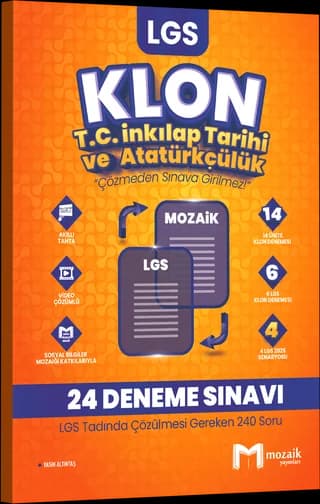 Mozaik LGS Klon T.C. İnkılap Tarihi ve Atatürkçülük Denemeleri kitap kapağı