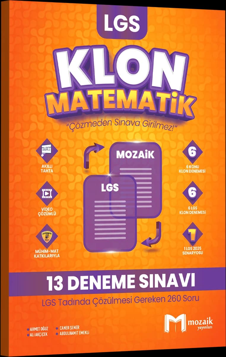 Mozaik LGS Klon Matematik Denemeleri kitap kapağı
