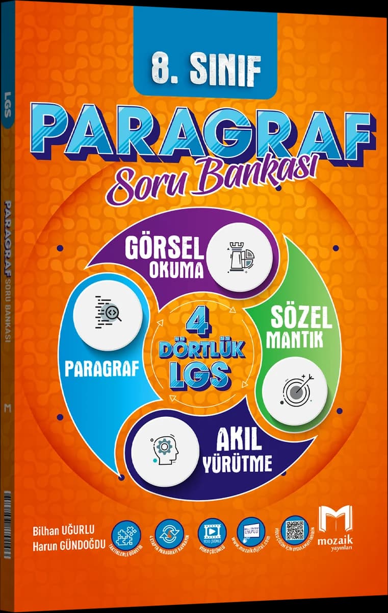 Mozaik 8. Sınıf Paragraf Soru Bankası kitap kapağı
