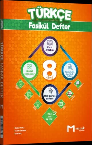 Mozaik 8. Sınıf Türkçe Fasikül Defter kitap kapağı