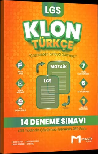 Mozaik LGS Klon Türkçe Denemeleri kitap kapağı